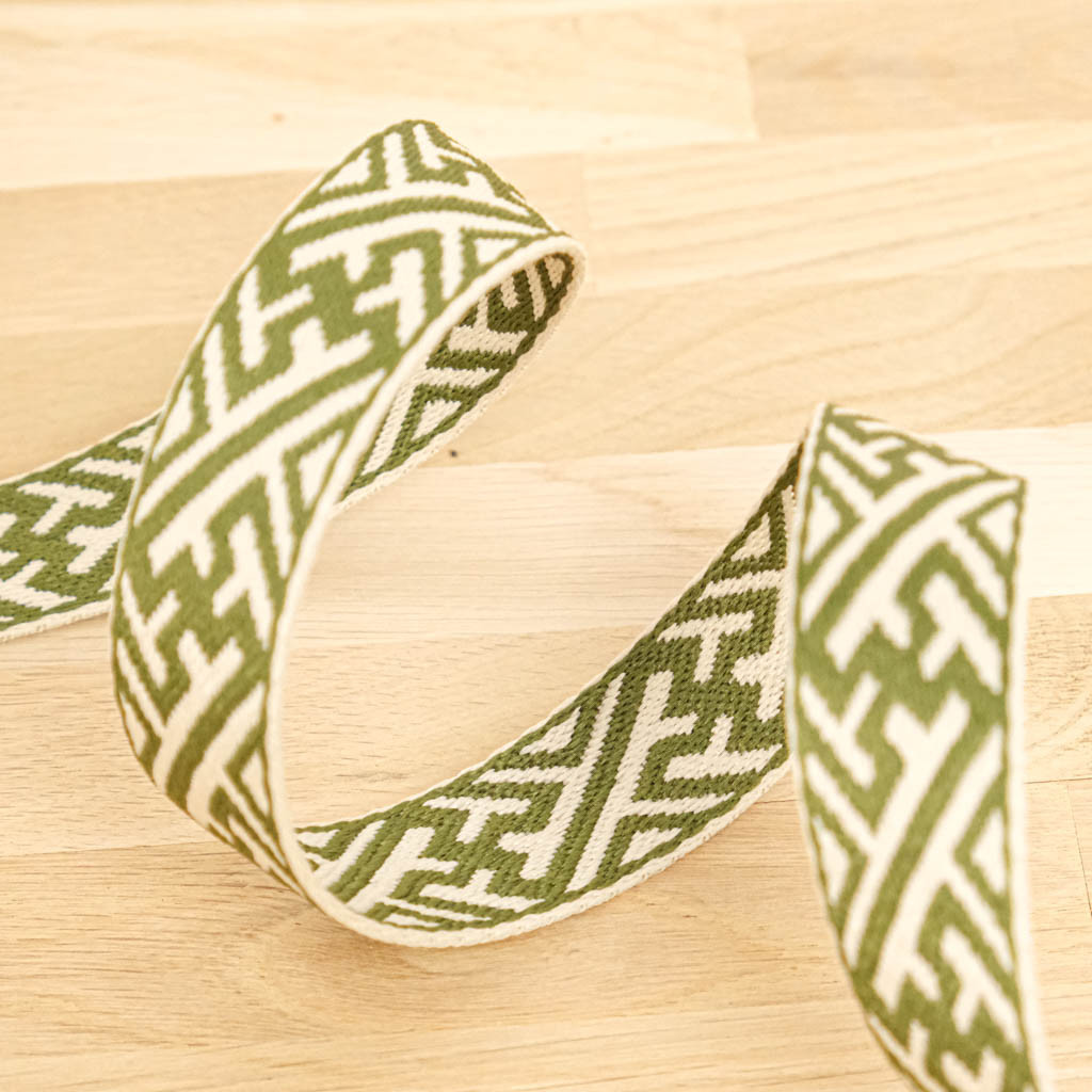 Two-Tone Khaki Geometric Strap - Maison Klem